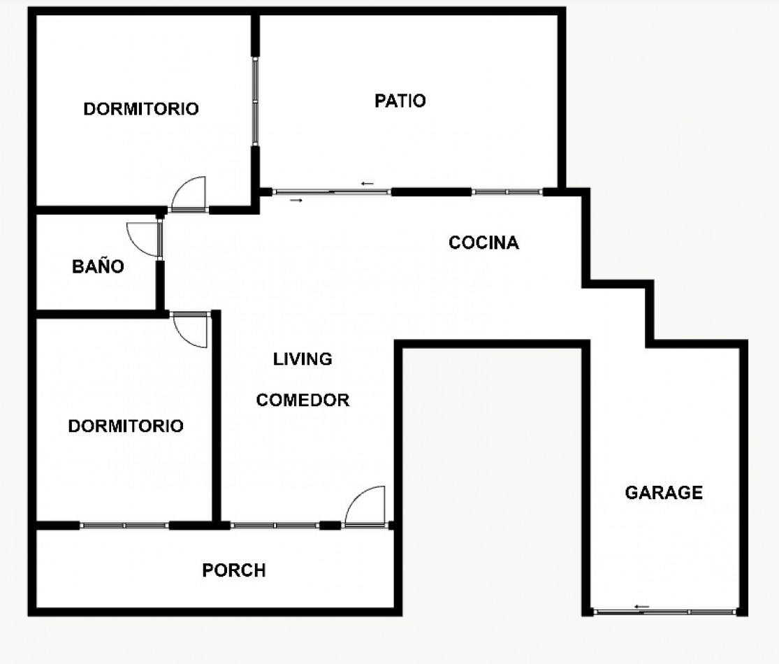 PH EN PLANTA BAJA AL FRENTE DE 3 AMBIENTES, CON PATIO Y GARAGE. 86M2. LLAVALLOL.