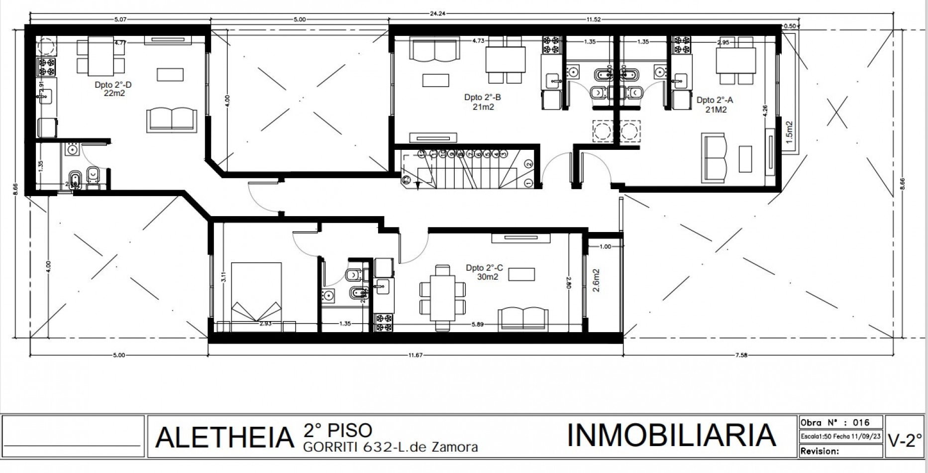 DEPARTAMENTO 2 AMBIENTES, AL FRENTE CON BALCON Y COCHERA CUBIERTA, 1ER PISO, DTO C. 33M2.