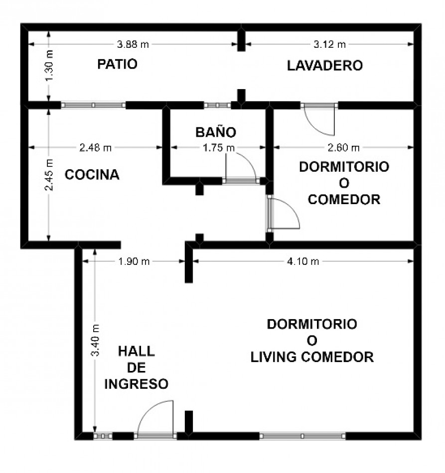 PH TIPO CASA EN PLANTA BAJA AL FRENTE DE 2 AMBIENTES. INGRESO INDEPENDIENTE.