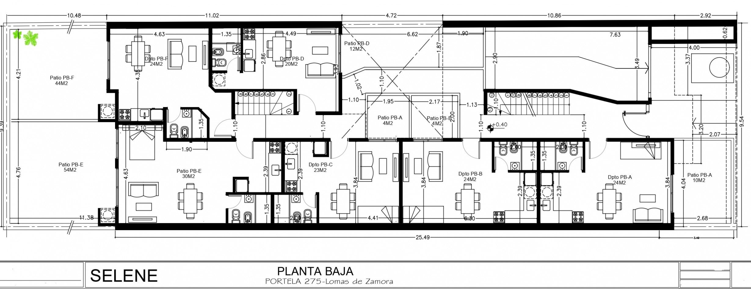 MONOAMBIENTE EN 1° PISO, DTO E, INTERNO 23M2.