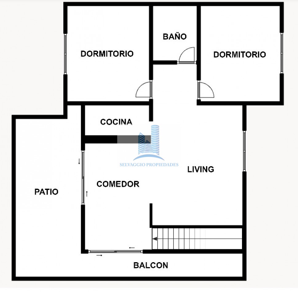 DEPARTAMENTO TIPO CASA DE 3 AMBIENTES EN PRIMER PISO AL FRENTE CON PATIO, BALCON Y COCHERA CUBIERTA. 99M2. LLAVALLOL.