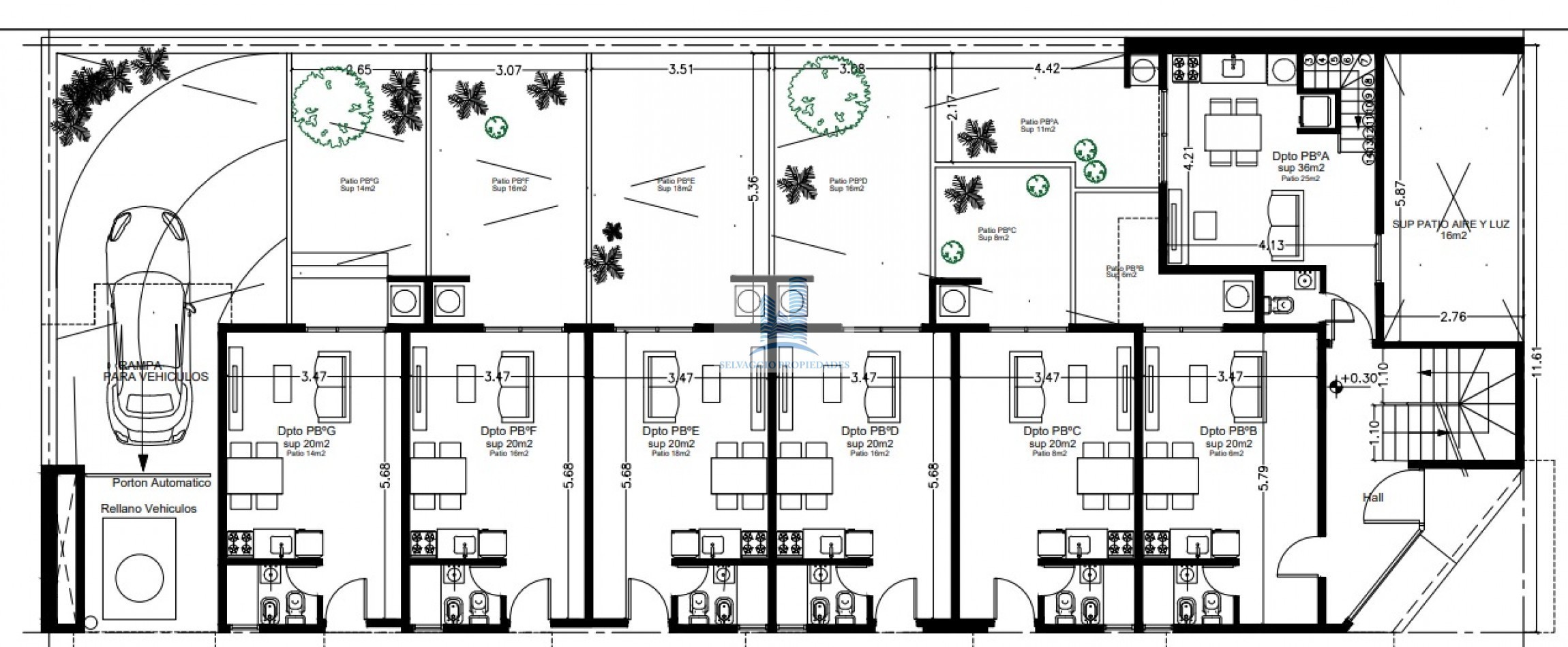 DEPARTAMENTO MONOAMBIENTE AL FRENTE, PLANTA BAJA DTO B, CON PATIO Y COCHERA, BANFIELD.