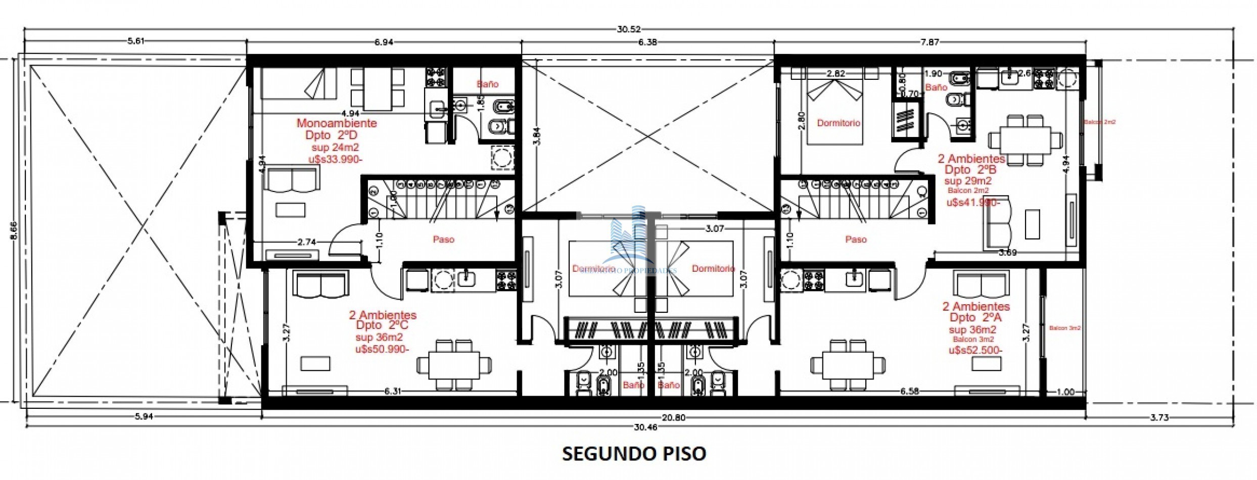 DEPARTAMENTO 2 AMBIENTES AL FRENTE CON BALCON, PISO 2, DTO A, 39M2. BANFIELD.