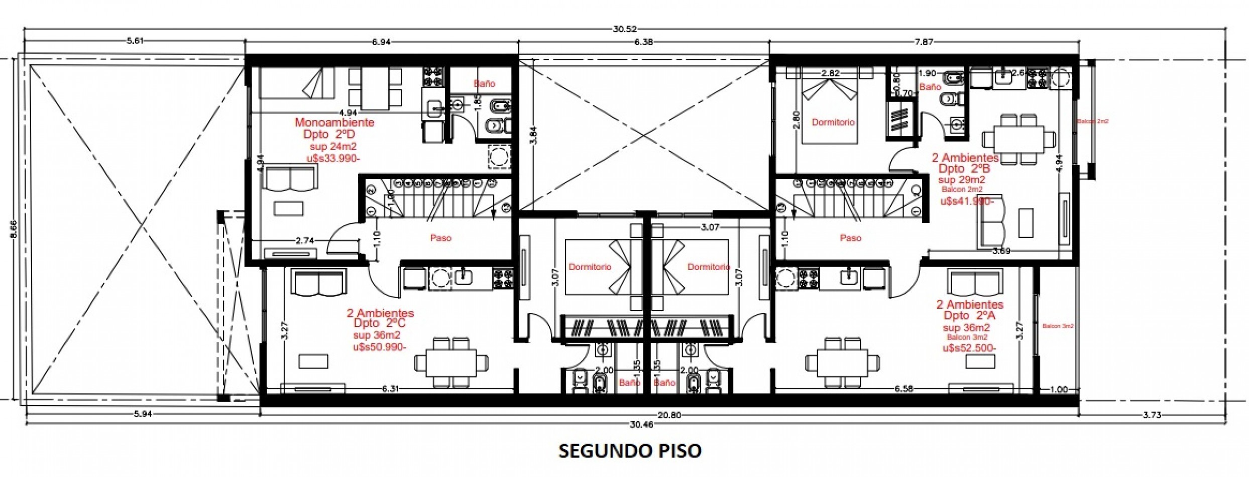 MONOAMBIENTE EN 1ER PISO, DTO C, 21M2, BANFIELD.