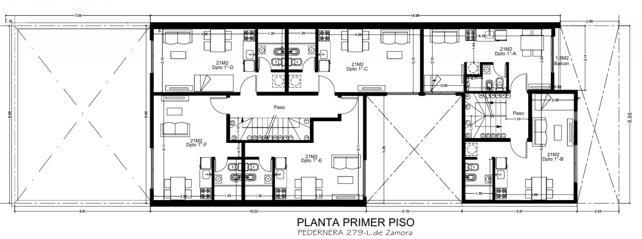 MONOAMBIENTE A ESTRENAR, EN 2° PISO, INTERNO, 21M2.